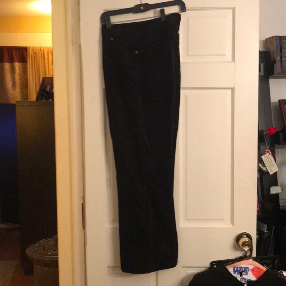 Black velvet pants